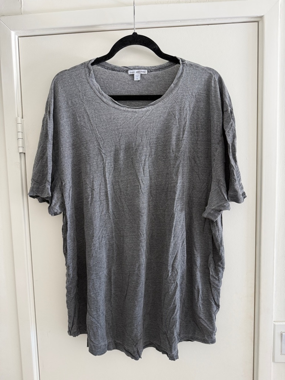 James Perse Men's Gray Crewneck Short-Sleeve Shirt